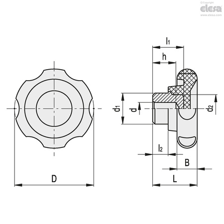 Elesa Lobe knobs, VL.140/60 VL.140